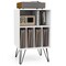 Freestanding Record Player Stand Record Storage Cabinet with Metal Legs